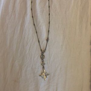 Silver Long Star Pendant Necklace